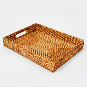 Bandejas de Servir de Ratán Tejido de Alta Calidad, Organizador Decorativo de Lujo para Cocina y Sala de Estar - Product Image 1