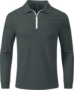 Survêtement léger 2 pièces pour homme, gris foncé imprimé, hiver, manches longues 1/4 zip, pantalon de jogging coupe-vent, 100% polyester, sportif - Product Image 3