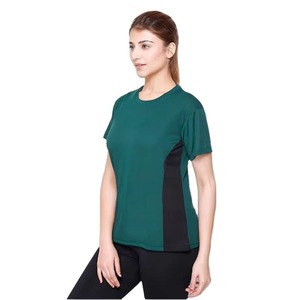 Premium <b>Women</b> Color Blocked Quick Dry UPF50 Anti-Bacterial Breathable Polyester/Nylon 140g Athletic Short Sleeve <b>Rash</b> <b>Guard</b> - Product Image 6