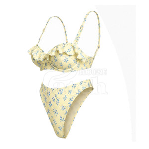 Conjunto de Bikini de Dos Piezas Premium para Mujer, Traje de Baño Elegante con Parte Inferior de Cintura Alta, Estampado Personalizado, Ropa de Playa, Colección de Verano para la Piscina - Product Image 3