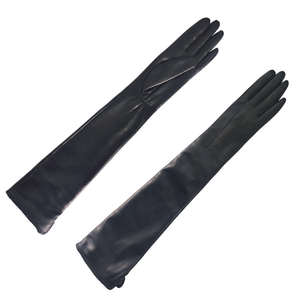 Gants en cuir de vache pour femmes, doublure thermique chaude, pour écran tactile, coupe ajustée, élégants, à la mode, pour la conduite en plein air - Product Image 1