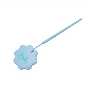 Espejo para extensión de pestañas con forma de flor / color azul cielo con recubrimiento en polvo y mango liso para inspección de pestañas - Product Image 3