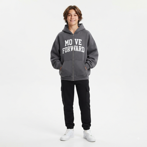 Sweat à capuche zippé en molleton de coton imprimé personnalisé pour jeunes femmes – Confortable, décontracté, style streetwear, vêtement de mode - Product Image 2