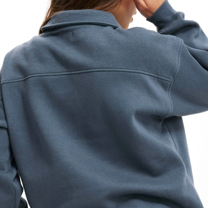 Oversized Mockneck <b>Sweatshirt</b> for <b>Women</b> <b>Women's</b> Blue <b>Quarter</b>-<b>Zip</b> <b>Sweatshirt</b> Long Sleeve Solid Color Casual Knitted - Product Image 5