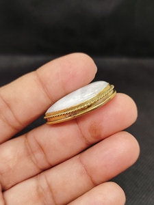 Colgante de Piedra Lunar 100% Natural con Ranura, de Alta Calidad, con Ranura de Latón, Precio al por Mayor, Lote de Colgantes de Macramé con Piedra Lunar, Cristal - Product Image 6