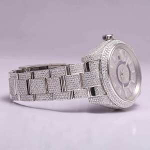 Montre pour homme en quartz avec cristaux glacés, détails en moissanite, boîtier en acier inoxydable, collection élégante de montres-bracelets - Product Image 5