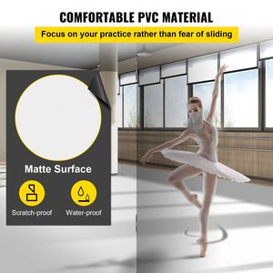 Rotolo di pavimento da ballo in PVC vinilico reversibile bianco/nero 6.6x23ft, spessore 0.06in, antiscivolo, portatile, in plastica - Product Image 3