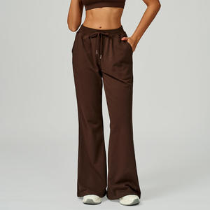 Pantalones de chándal holgados de color liso con cordón para mujer, joggers de pierna recta, pantalones deportivos oversize para mujer - Product Image 4