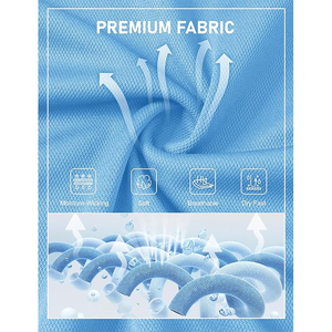 Men's Light <b>Blue</b> Short Sleeve Pique <b>Polo</b> <b>Shirt</b> Casual Breathable Knitted Solid Color Regular Fit - Product Image 5