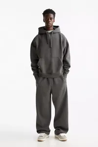 Pantalon de jogging ample et large gris pour homme, style baggy, en coton épais 100 %, fabriqué sur mesure par un fabricant de vêtements - Product Image 6