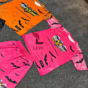 Ensemble de vêtements de sport personnalisés sur le thème de Batcave et Batgirl, short et gants, style streetwear, 100% polyester, unisexe - Product Image 4
