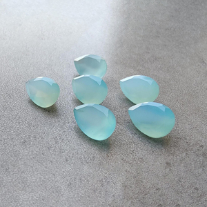 Calcedonia Aqua Natural, Corte Facetado en Forma de Pera, Gema Calibrada Suelta para Joyería - Product Image 6