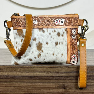 Bolsos de Hombro Pequeños de Cuero Vacuno Repujado de Lujo para Mujer, Diseño de Tarjeta, Moda, Cierre de Cremallera, Cuero Genuino - Product Image 4