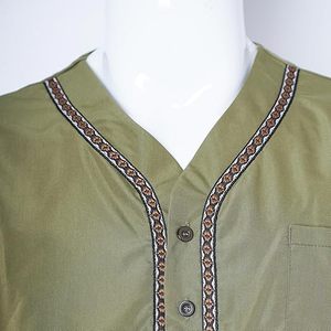 Qamis élégant pour le Hajj et l'Omra, style saoudien et de Dubaï, vêtements arabes, Jubbah pour adultes, 100% Coton, Robes marocaines du Moyen-Orient, Respirant - Product Image 5