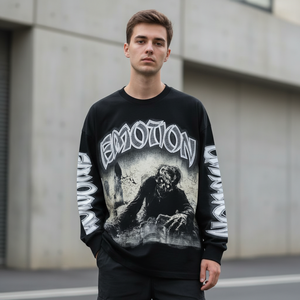 Sudadera Premium Larga Unisex de Algodón 100% de 270g, Tejido Grueso, Cuello Redondo, Estilo Oversize, Otoño Y2K, Bordado Personalizado, Estilo Urbano - Product Image 6