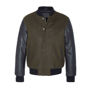 Men's Varsity jacket/letterman jacket Winter Regular Fit Stand Collar Sleeveless Leather Look Custom Embroidery Logo Outerwear - Product Image 1