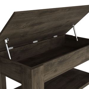 Tavolo Estensibile con Ripiano Inferiore e Scarpiera Poligon, Finitura Marrone Scuro - Product Image 2