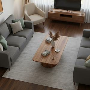 Table à manger ronde en bois massif pour salon, table élégante pour salon moderne - Product Image 4