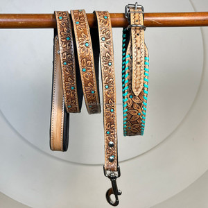 ชุดปลอกคอและสายจูงสุนัขหนังแท้อุปกรณ์เสริมสำหรับสัตว์เลี้ยงหรูหราปรับได้ตามต้องการ - Product Image 4