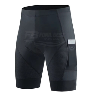 Men's Front Logo Biker Shorts-100% Cotton Canvas Breathable <b>Elastic</b> Waist Mid Rise Custom Design OEM Service - Product Image 3