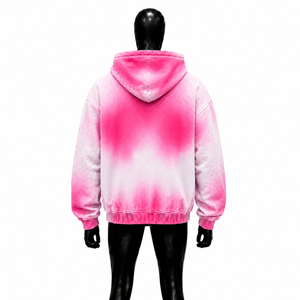 Pink <b>White</b> Washed Zip Up Hoodie Oversized Streetwear Jacket Unisex Vintage Acid Wash Hooded <b>Sweatshirt</b> Full Zipper Casual Autumn - Product Image 2