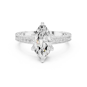 Anillo de Diamantes Redondos con Piedras Cultivadas en Laboratorio y Oro Sólido para Compromisos, Bodas, Aniversarios y Regalos - Product Image 3