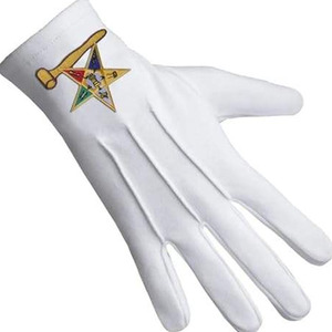 Guantes Masónicos de Algodón Blanco con Cruz Roja de los Caballeros Templarios, Talla Grande, con Logotipos Personalizados - Product Image 6