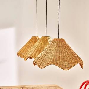 Abat-jour en rotin décoratif à suspendre au mur, pour salon, chambre et salle à manger, matériau naturel durable - Product Image 1