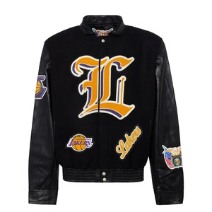 เสื้อแจ็คเก็ตขนสัตว์และหนังสีดำของทีมลอสแอนเจลิส เลเกอร์ส รุ่น AR - Product Image 1