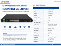 Hi-Net IRS2916F2R-AC/DC 16 Port 1000Mbps L2 Managed Industrial Switch 2 Port Gigabit SFP Fiber Uplink Terpasang di Dinding