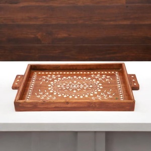 Handmade Bone Inlay Tray – Wooden Serving Tray wooden utility tray wooden handmade tray wooden food tray wooden <b>kitchen</b> tray - Product Image 2