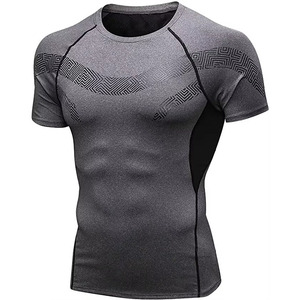 Camiseta de Compresión para MMA y BJJ, para Entrenamiento, Unisex, de Spandex/Algodón, Manga Corta, Teñida, de Secado Rápido - Product Image 2