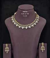 Parure de bijoux fantaisie plaquée or avec collier et boucles d'oreilles en zircon cubique rubis, motif feuille ovale, pour femme, idéale pour mariage et soirée
