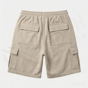 กางเกงขาสั้นคาร์โก้ผู้ชายแฟชั่นชั้นนำ OEM ผลิตตามสั่ง คุณภาพสูง ระบายอากาศได้ดี สไตล์ไฮสตรีท ซักง่าย สวมใส่สบาย มีเชือกผูก - Product Image 2