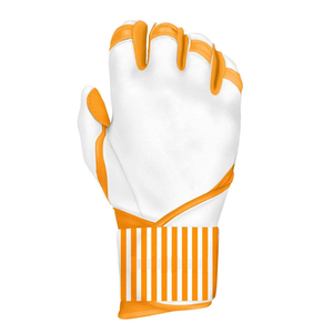 <b>Orange</b> White Split Finger Baseball Batting Gloves Pull On Closure Right Handed Adult Non Slip Training Glove - Product Image 6