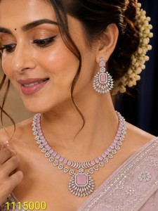 High-End American Diamond CZ Bridal Jewelry Set Emerald Cut <b>Ruby</b> Red Crystal Centerpiece Collar <b>Necklace</b> Set for Party Wear - Product Image 5