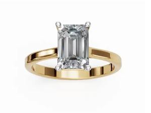 Anillo Solitario Evangeline con Diamante Cultivado en Laboratorio, Corte Esmeralda, 0.30 Quilates, en Oro Amarillo, Rosa o Blanco de 9kt, 14kt o 18kt - Product Image 5