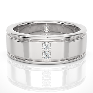 Anillo clásico de oro de 18 quilates con diamantes naturales para hombre, 0,28 quilates, forma redonda, 8 diamantes, joyería de diamantes para compromiso y boda - Product Image 3