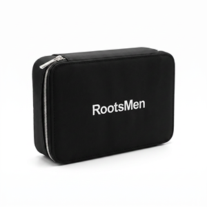Rootsmen Custom Black Quilted Polyester Water Resistant Soft Lightweight Puffy Travel <b>Makeup</b> Bag Zipper Storage Women Large - Product Image 3