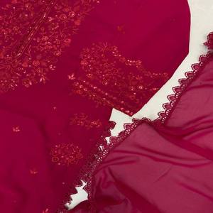 Conjunto de Kurta VASTRA COTTAGE de Diseño con Georgette Sintético y Detalles de Espejo, con Pantalón Bootcut y Dupatta, para Fiestas y Eventos Festivos, para Mujer - Product Image 4