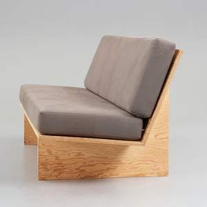 Fauteuil lounge japonais en teck massif - Product Image 1