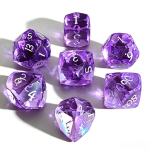 Jeu de dés en résine de qualité supérieure, 7 pièces, pour D&D, avec bords tranchants, pour jeux de rôle sur table, à bas prix - Product Image 3