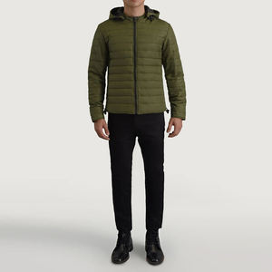Winter Outdoor Men Heated Puffer Jacket Silk <b>Lined</b> Canvas Warm Quilted Bubble <b>Coat</b> Lightweight Packable Hooded Windproof Fashion - Product Image 3