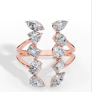 Anillo de Diamantes Cultivados en Laboratorio con Corte Múltiple y Diseño Elegante, Oro de 10K, Venta al Por Mayor, Fabricante y Proveedor de Joyería Fina OEM - Product Image 1