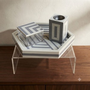 Geometric Resin Eco-Friendly Incense Burner Set with Acrylic Stand Bakhoor Holder Aromatherapy <b>Diffuser</b> for Home Decor <b>Oud</b> Scent - Product Image 1