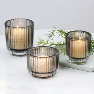 7.5oz 5.8oz Handmade Environment-Friendly Modern Glass Tealight <b>Candle</b> Jar Holder <b>Small</b> Clear Mini Table Centerpiece Home - Product Image 1