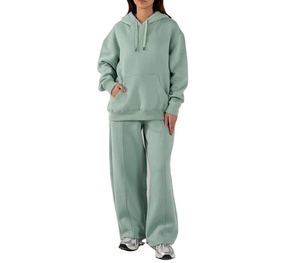 Conjuntos Deportivos Extra Grandes para Mujer, Sudaderas con Capucha, Pantalones Deportivos, Estampados Lisos, Ropa Urbana, Tops Casuales de Invierno, Estilo Dulce, OEM con Capucha - Product Image 3