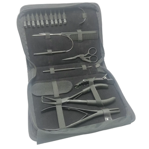 Hair <b>Extension</b> Micro <b>Bead</b> Tool Kit with Pliers Needles Hook Loop Scissors Professional Salon Hair Installation Tools Set - Product Image 3