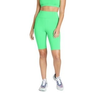 Shorts de compression d'entraînement pour femmes, taille mi-haute, couleur unie, avec grip en silicone et extensibles - Product Image 5