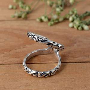 SHYAM JEWELRS Luxury 925 Sterling <b>Silver</b> Arthritis <b>Ring</b> Orthopedic Textured Swan Neck Splint <b>Ring</b>-<b>Adjustable</b> Joint Stability - Product Image 3